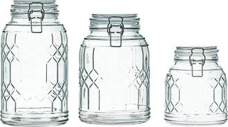 10 Strawberry Street Set Of 3 Bleeker Glass Canisters