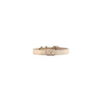 Valentino Dubbelomslag Logo Armband - Dames - Accessoires - Beige - Maat: ONE Size Leer