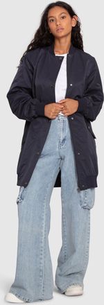 Belle & Bloom Chasing You Long Bomber Jacket