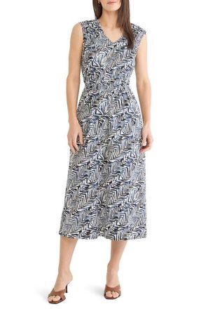 Nic+Zoe Dierdre Inked Lines Midi Dress in Indigo Multi at Nordstrom, Size Xx-Large