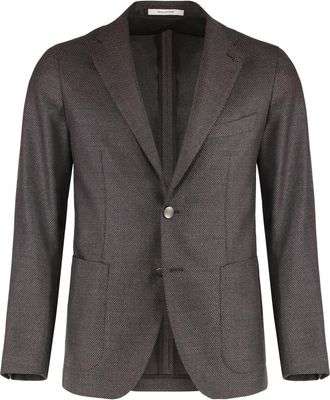 Tagliatore Dark Brown Notched Lapel Blazer