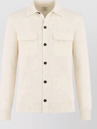 Eleventy knit shirt chest pockets ribbed trims