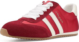 J/Slides Peggy Womens Shoes Red/White : 8.5 M, Suede/Synthetic