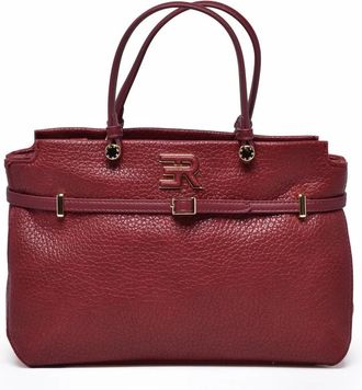 Ermanno Scervino Structured Red Unity Handbag With Dual Carry Options