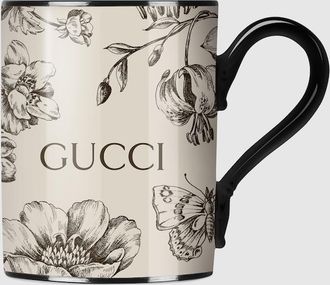 Gucci Flora Sketch Print Mug, White