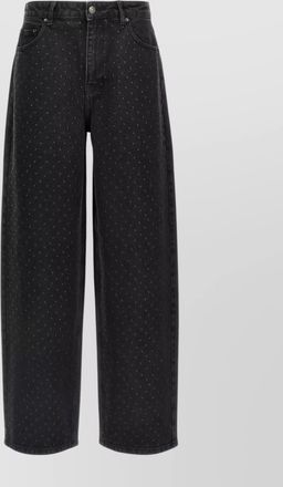 Rotate eyelet pattern studded denim trousers