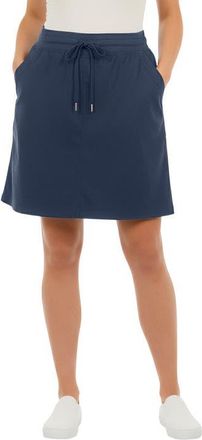 Roaman's Plus Size Pull On Drawstring Cargo Skort in Navy at Nordstrom, Size 5X