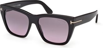 Tom Ford Flynn-02 Smoke Gradient Cat Eye Ladies Sunglasses FT1343 01B 55
