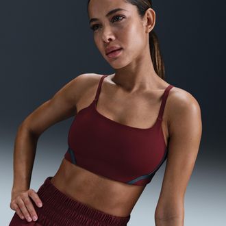 Nike Womens One Convertible Light-Support Lightly Lined Sports Bra in Red | HF5366-619