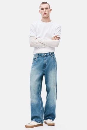 H&M Baggy Darted Jeans in Light Denim Blue at Nordstrom, Size 28 X 30