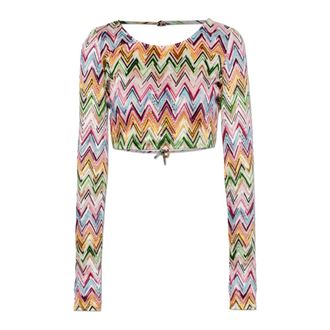 Missoni Long Sleeve Tops, female, Multicolor, Size: 2XS Short Long-Sleeve Top