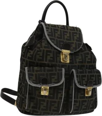 Fendi Pre-owned Canvas backpacks - Dames - Vintage Rugzakken - Bruin - ONE Size - Leer - Vintage