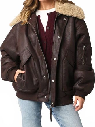 Olivaceous Aspen Pu Bomber Jacket In Brown Camel