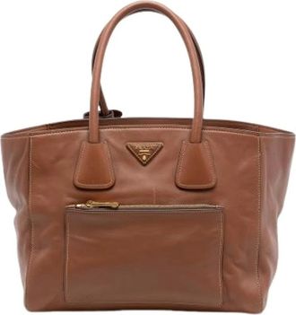 Prada Pre-owned Tote Bags, female, Brown, Size: ONE SIZE Pre-owned Satchel