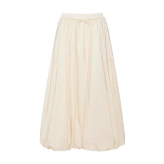 Max Mara Rokken, Dames, Wit, XS, Katoen, Lange waterafstotende canvas rok