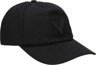 Valentino Garavani Black Cotton Logo Hat with Adjustable Straps