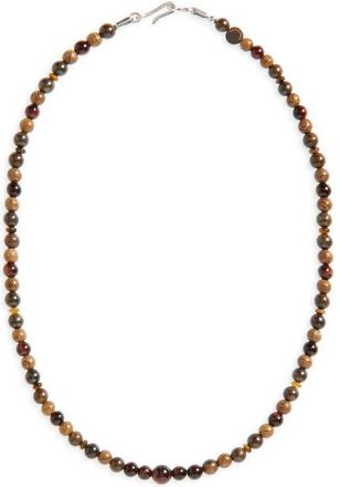 Caputo & Co. Mens Beaded Necklace in Red Tiger Eye at Nordstrom