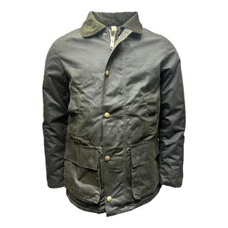 Brixtol Textiles Light Jackets, male, Green, Size: XL Curtis Waxed Jacket