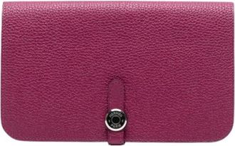 Hermès Pre-owned Wallets, female, Purple, Size: ONE SIZE Pre-owned Leather Wallet