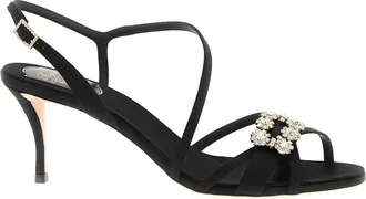 Roger Vivier Black Viscose Stiletto Heel Womens Sandals