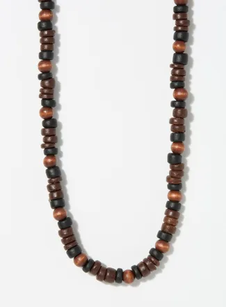 Le 31 Mens Wooden bead necklace