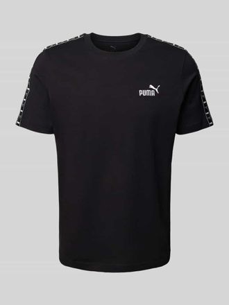 Puma T-Shirt mit Label-Stitching und Rundhalsausschnitt in Black, Gr&ouml;&szlig;e M
