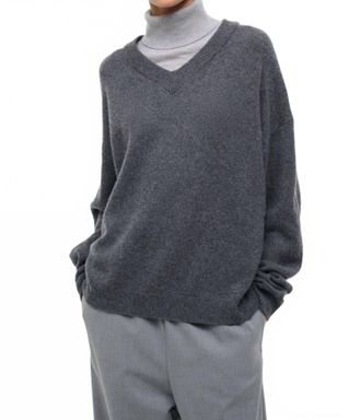 Staud Doris Cashmere Sweater In Charcoal