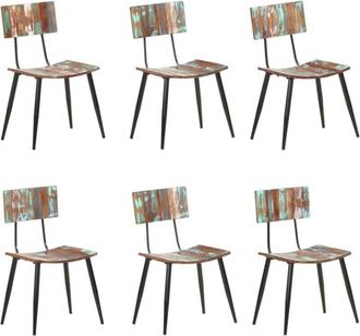 vidaXL Vidaxl - Sillas De Comedor 6 Unidades Madera Maciza Reciclada
