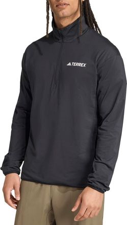 adidas Climawarm Half Zip Tech Fleece Jacket in Black at Nordstrom Rack, Size Medium