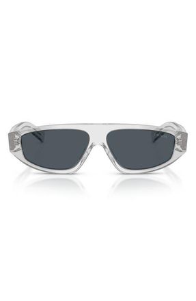 Prada 57mm Irregular Sunglasses in Crystal Grey /Dark Grey at Nordstrom