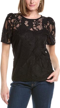 Anne Klein Jewel Neck Lace T-Shirt