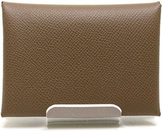 Hermès Etoupe Gray Epsom Leather Coin Purse/Coin Case (Pre-Owned)