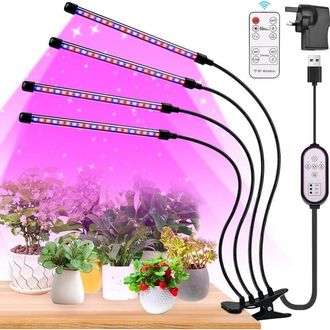 OEM L&aacute;mpara De Cultivo Para Plantas De Interior Con 80 Led, 4 Brazos, Espectro Completo, Con Temporizador, 6500k/3000k/660nm. Ideal Para Pl&aacute;ntulas Y Sucul