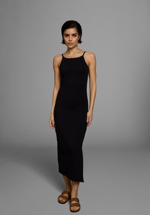 AJC Sommerkleid Ohne Taschen festlich, Maxilänge, unifarben, aus elastischem Single Jersey