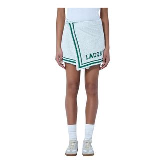 Lacoste Short Skirts, female, White, Size: S Runway Boucl&eacute; Knit Mini Skirt