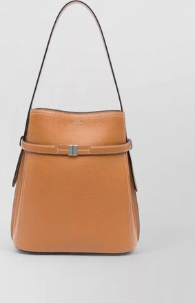 Toteme leather bucket bag top handle strap