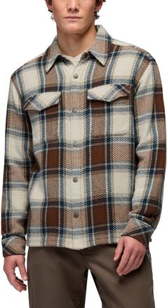Prana Happy Camp Flannel Snap-Up Shirt Jacket in Stone at Nordstrom, Size Xx-Large