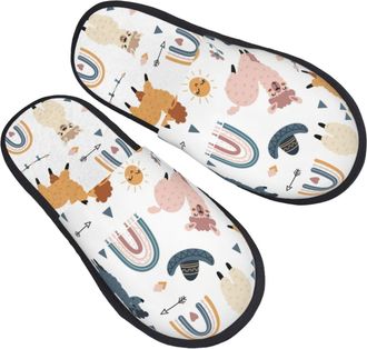 Generic Cute Alpaca Unisex House Shoes Warm Sliders Lightweight House Slippers For Indoor Outdoor Winter L