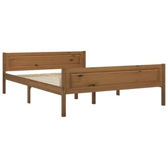 Berkfield Home Bed Frame Solid Pinewood Honey Brown 120x200 cm | Size: Small Double