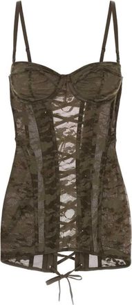 Diesel Camo Kant Bodice X Savage Fenty - Dames - Tops zonder mouwen - Bruin - 4XL - Tops