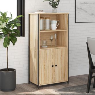 vidaXL Vidaxl - Aparador Alto Madera Contrachapada Roble Sonoma 62x36x121,5 Cm