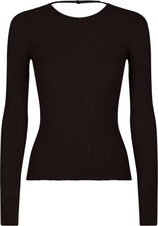 Courrèges Truien & Vesten, Dames, Zwart, S, Zwarte trui met lingerie detail