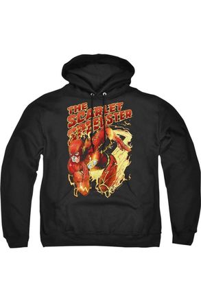 Gildan Justice League of America Scarlet Speedster Adult Pull Over Hoodie / Hooded Sweatshirt