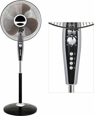 Bauer Ventilatore a Piantana 40Cm Oscillante con Timer in Abs 3 Velocita 40W