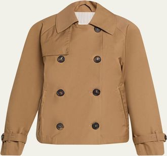 Max Mara Tesoro Short Water-Repellent Twill Trench Coat