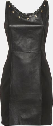 Versace Versus Versace Black Leather And Neoprene Mini Dress