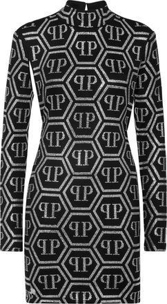 Philipp Plein Mini Dress Strass Monogram