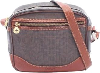 Loewe Pre-owned Cross Body Bags, female, Brown, Size: ONE SIZE Pre-owned Canvas Shoulder Bag