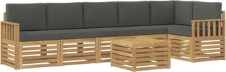vidaXL Conjunto De Sof&aacute;s De Exterior 7 Uds. Blanco Y Antracita Vidaxl