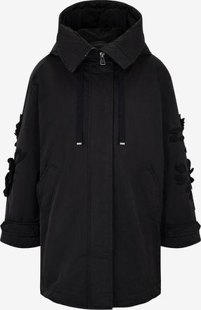 Ermanno Scervino Wattierter Nylon-Parke mit Bl&uuml;tenstickereien